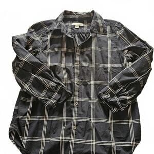 Free Assembly Black and White Plaid Button-Up Shirt XS